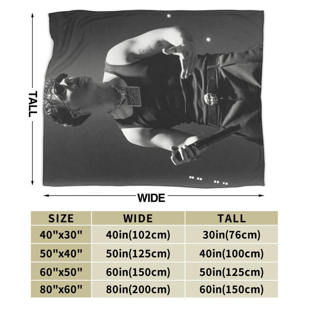 Warm Soft Blanket Travel Quevedo Singer Cool Rapper Throw Blanket Flannel Bedspread For Home Decor Print Sofa Bed Cover