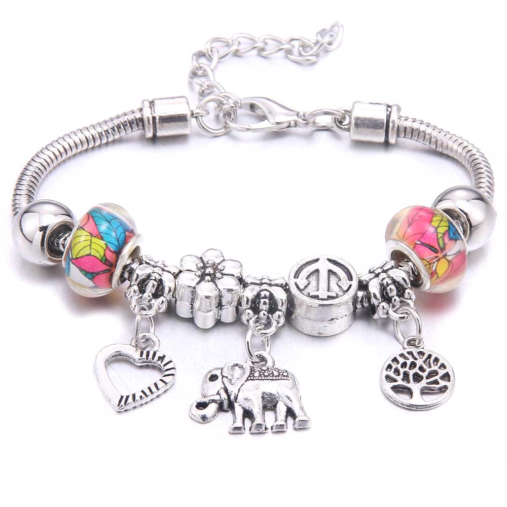 Papa snap Women Bracelet Colorful Crystal Charm Bracelet for Women DIY Beads Bracelets & Bangles Jewelry Gift