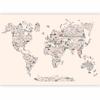 Fototapeta - Mapa Z Ikon - Rysunkowe Przedstawienie Świata W Pastelowych Kolorach