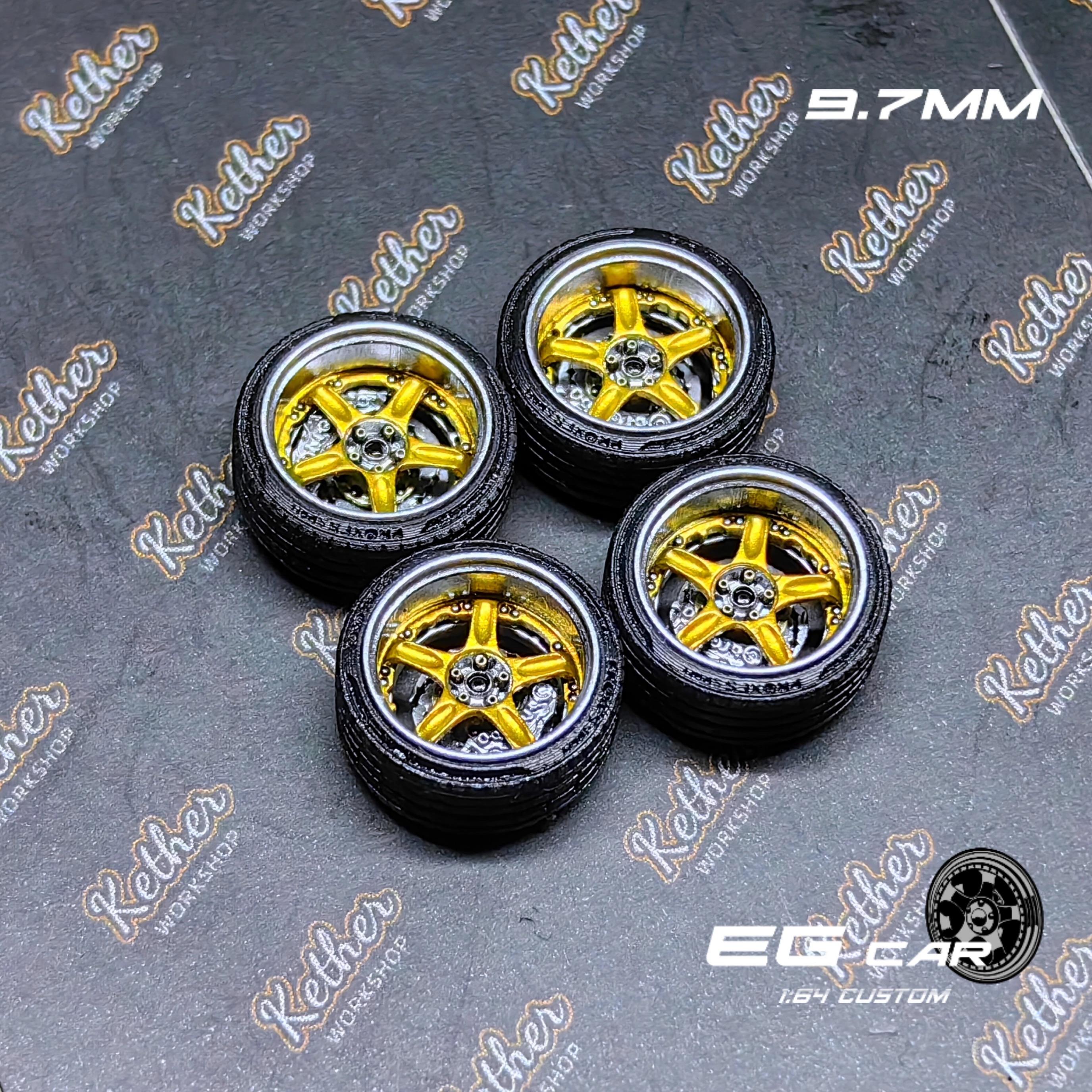 

EGwheels Separate Color 9.7mm 1/64 Scale Car Model Modified Wheels золотой