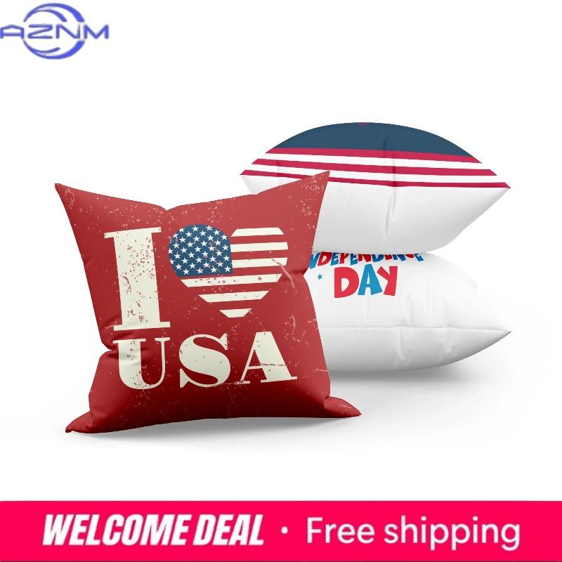 American Independence Day Series Love Usa Printed Square Home Decoration Pillowcase Cojines Decorativos Para Sof Akcesoria Kuch