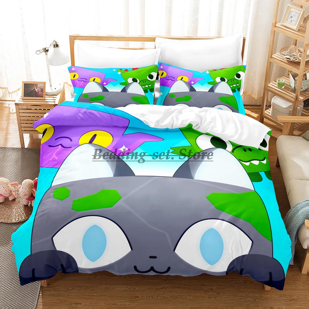 Katze Haustier Simulator X Bettwäsche Set Einzelbett Twin Full Queen King Size Bettset Aldult Kinder Schlafzimmer Bettbezug Sets Anime Bettlaken Set