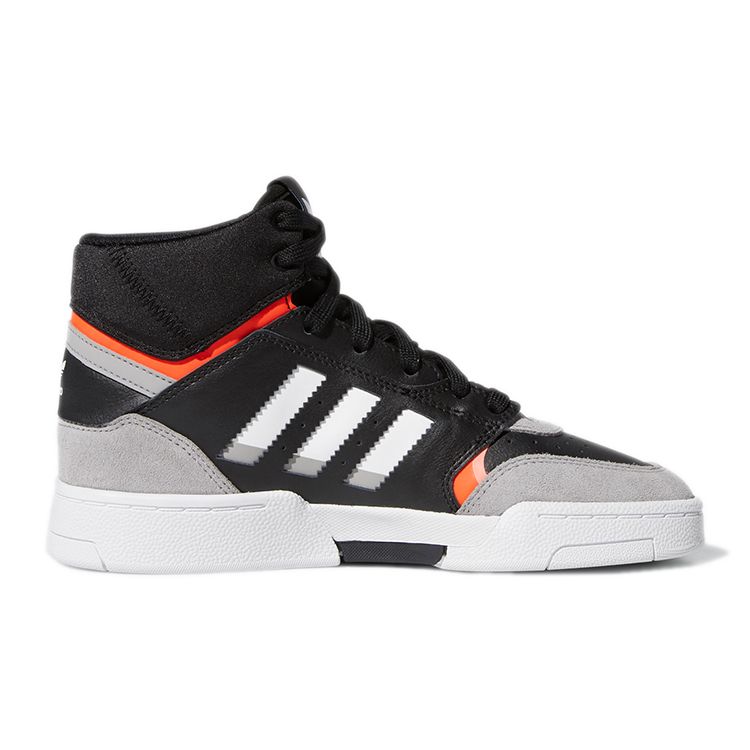 Adidas Originals Drop Step J Mid-Top Kids Skate Shoes Kids Skate Shoes Black Gray White EE8756