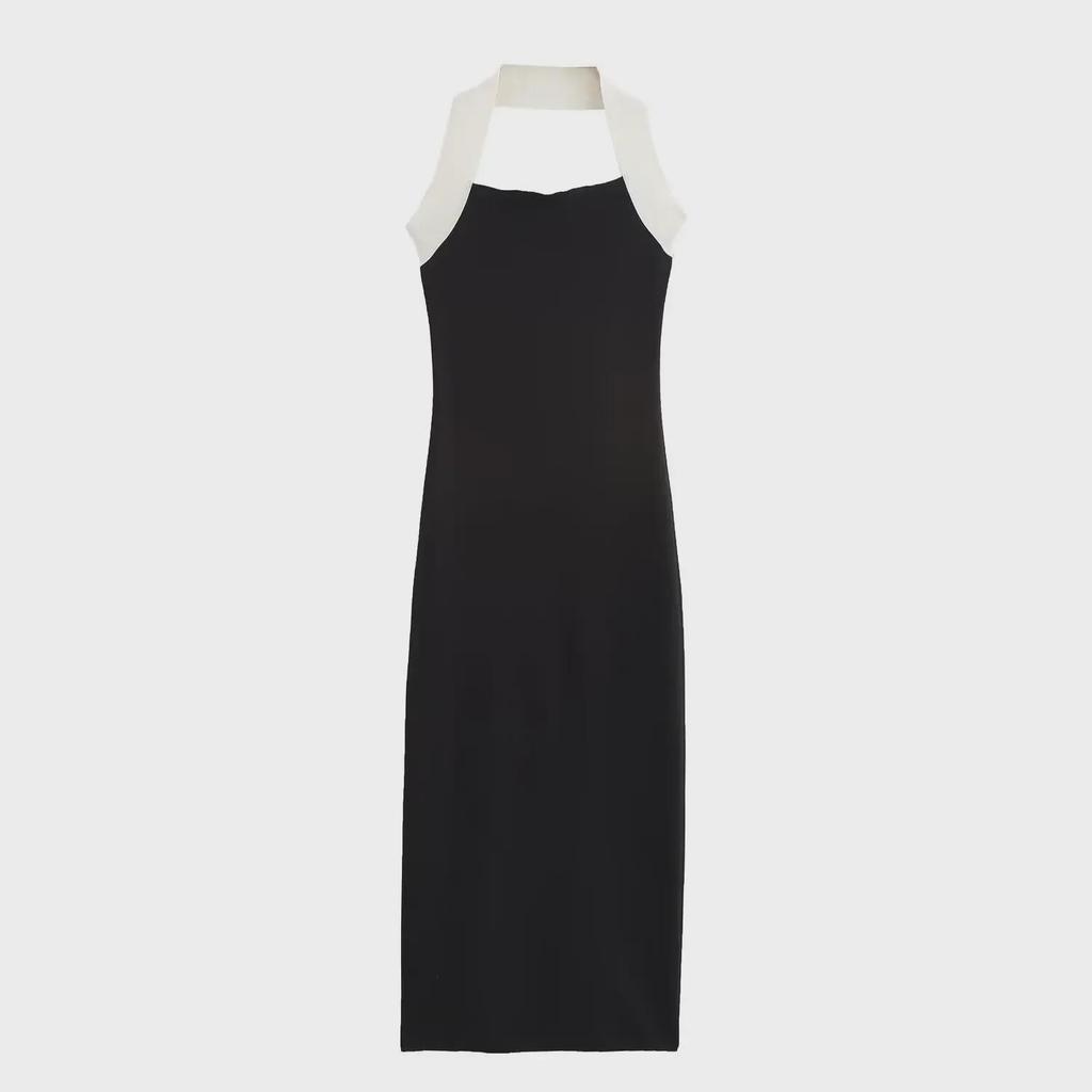 European & American Style Women's Knitted Halter Neck Dress - Fashionable & Comfortable (5584656)