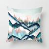 Geometric Peak Sun Whale Creative Office Peach Skin Fleece Pillow Cover Abstract Printed Home Sofa Cushion Cover