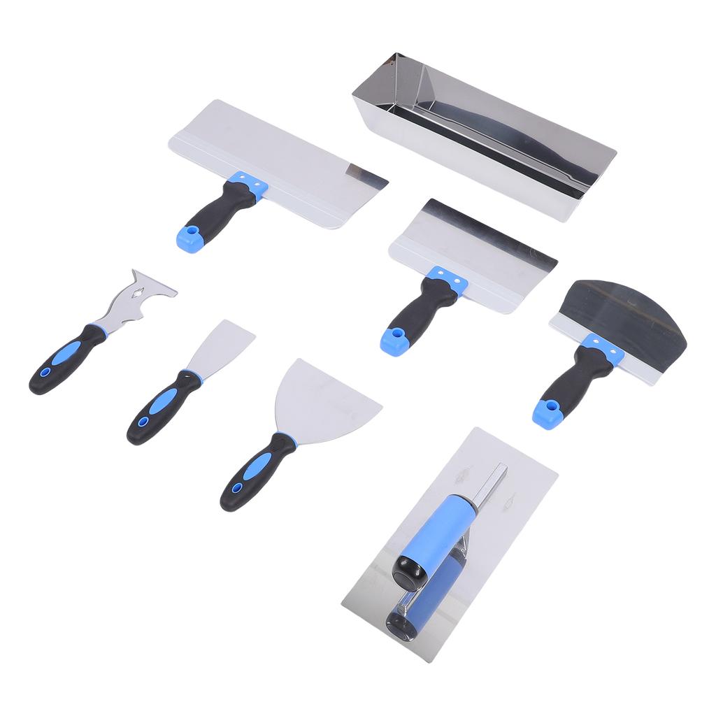 Drywall Spatula Set Stainless Steel Scraper Shovel Plastering Trowel 14 Inch Mud Pan for Wall Taping Spreading Painting