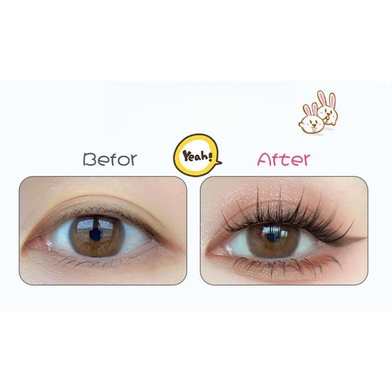 1 PACK/6 Reihen klebefreie dicke Comic-Wimpern, fotogene segmentierte Sonnenblumen-Loli-Falsche Wimpern