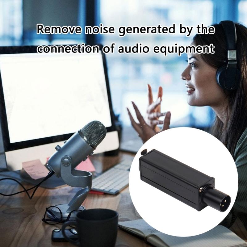 Metal 3Pin Auditory Ground Looping Isolator Hum Eliminate to Reduce Noise in Studio and Live Setting