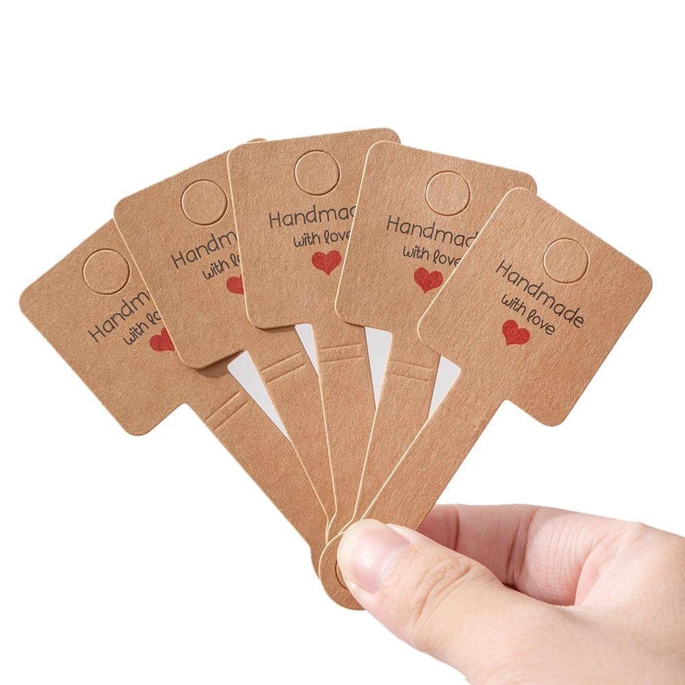 50pcs 4x10cm Jewelry Cardboard Hanging Necklaces Ring Packages Tags