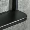 Wall Mirror with Metal Frame, Rounded Edges, 1 Shelf, 70 Cm X 10.2 Cm X 50 Cm, Black + Silver