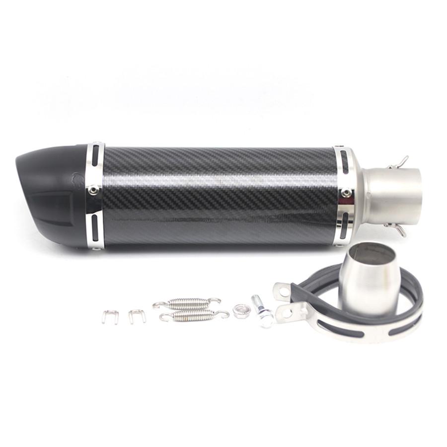 51mm Universal Motorcycle Exhaust Modified Scooter Exhaust Glossy Carbon Fiber