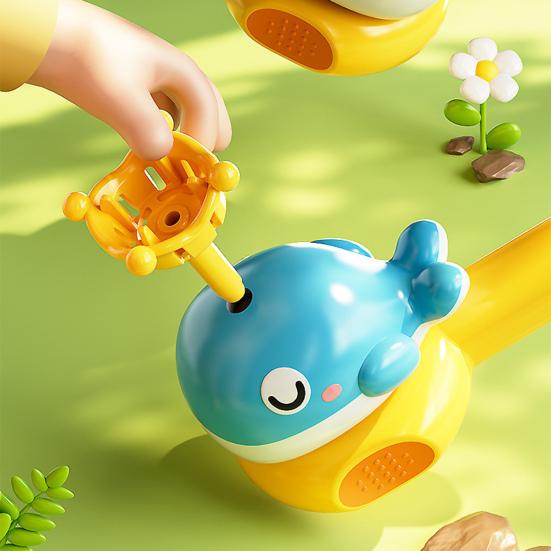 Suspended Ball Toy for Oral Interactive Whale Bear Motor Development Design Trumpet Play Toy with Dual