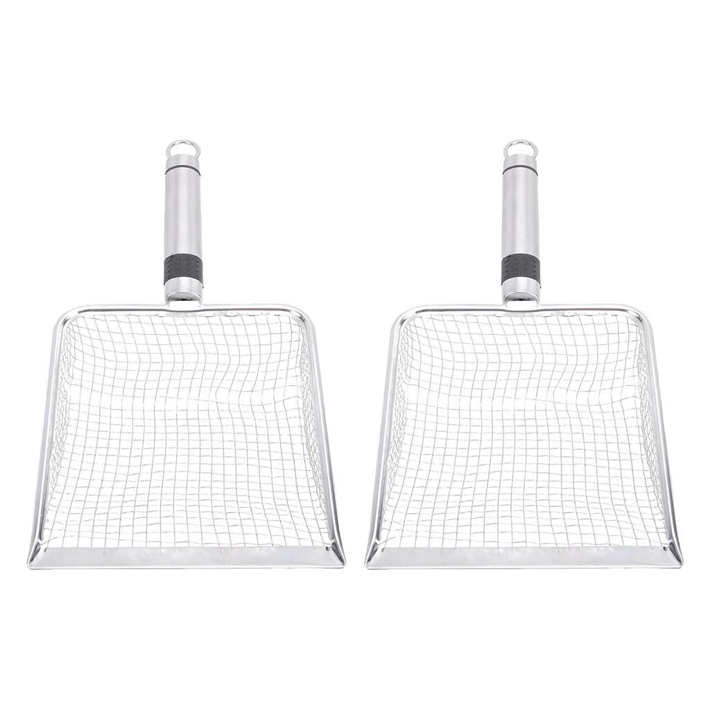2PCS Cat Litter Scoop Stainless Steel Mesh Litter Shovel Sturdy Litter Cleaner Shovel with