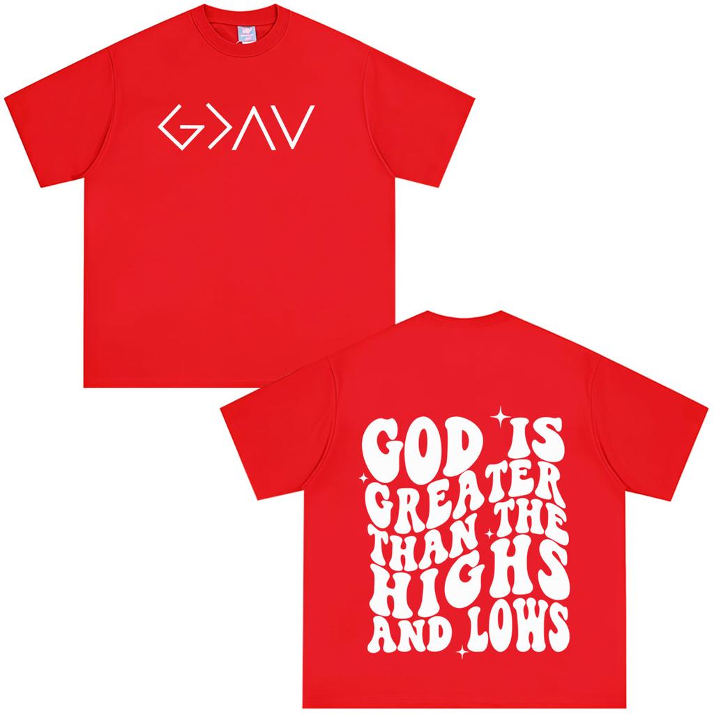 God Is Greater Jesus Fashion Graphics TShirt Unisex Unisex Hiphop Tshirt Summer Shortsleeved Casual Cotton Oversized Tshirts