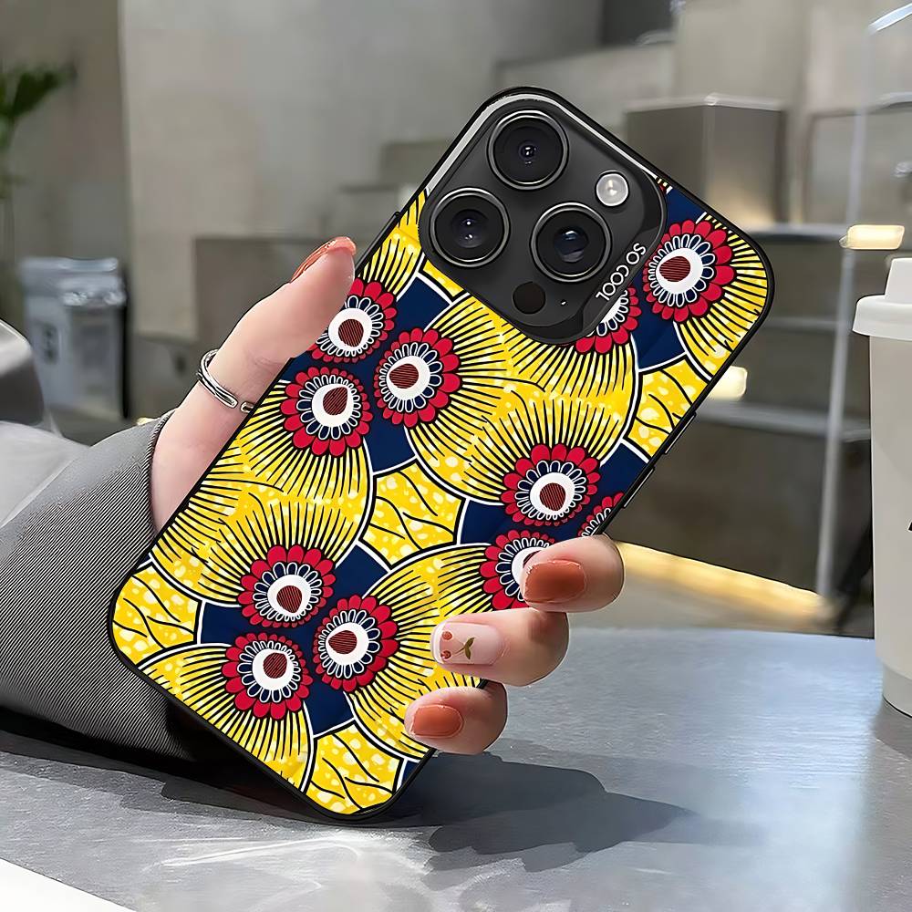 

African Fashion Fabric Phone Case For IPhone 17 16 15 14 13 12 Mini 11 8 7 Pro Max Plus Colorful Phone Case iphone14Plus