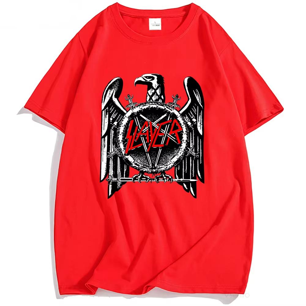 Slayer Eagle Graphic Printing T-shirt Cotton Short Sleeve Casual Male Tshirt O-neck Street Style Unisex Streetwear Men/Women Tee