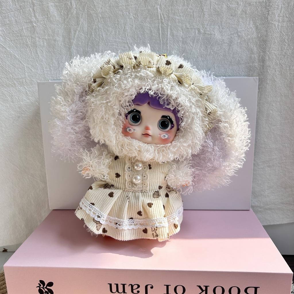 Cartoon Cute Vinyl Face Lolita Lace Dress Plush Doll Pendant Keychain Backpack Hangings Decoration Gifts