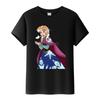Dolci Magliette Disney Frozen Elsa Anna Cartoni Animati T-shirt Larga Streetwear Camicette Top per Bambini T-shirt Girocollo Vestiti per Ragazze Regalo