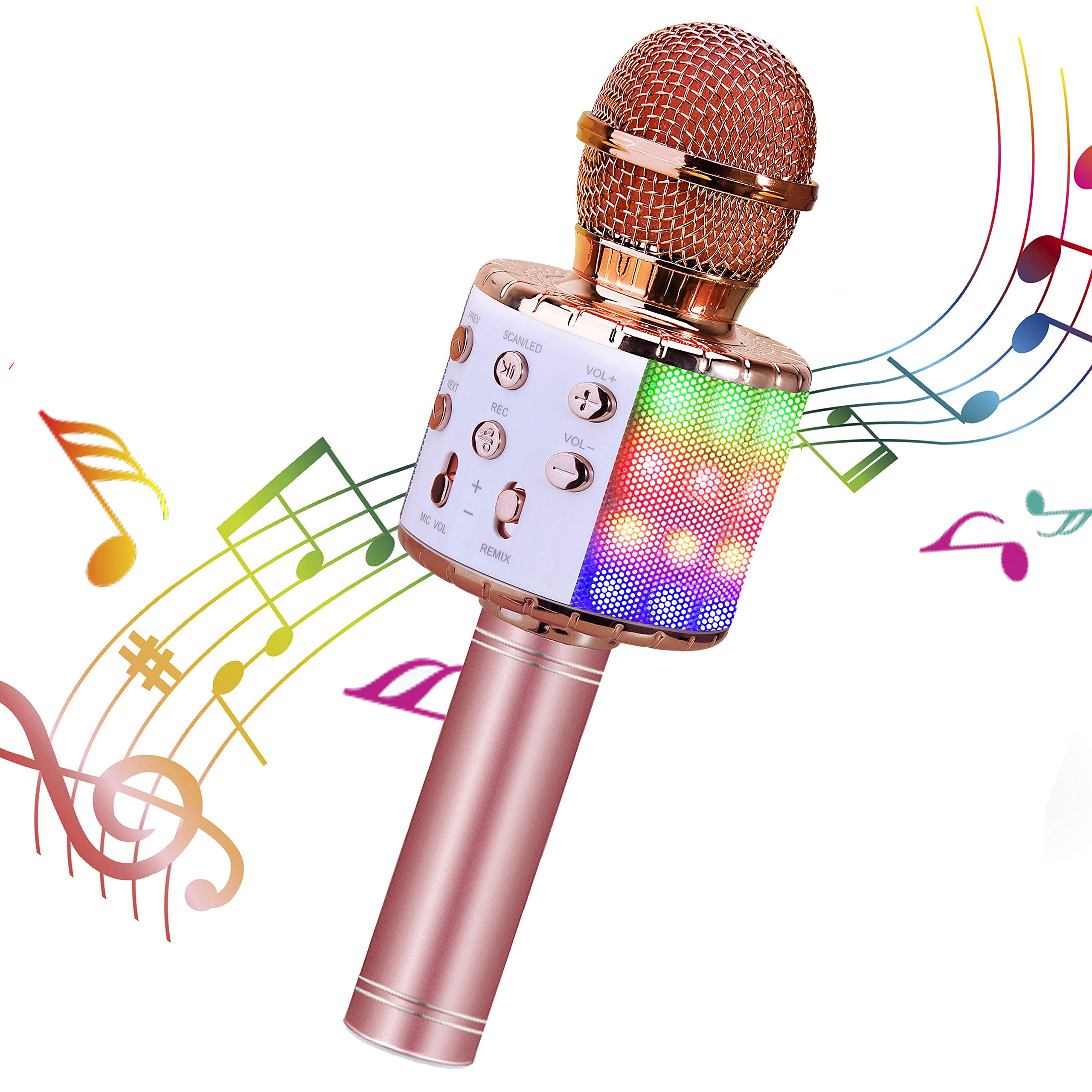 

ShinePick Karaoke Microphone, Bluetooth Wireless Microphone with Recording, Noise Cancellation, Echo Function & Accompaniment, Wireless Mic, Music