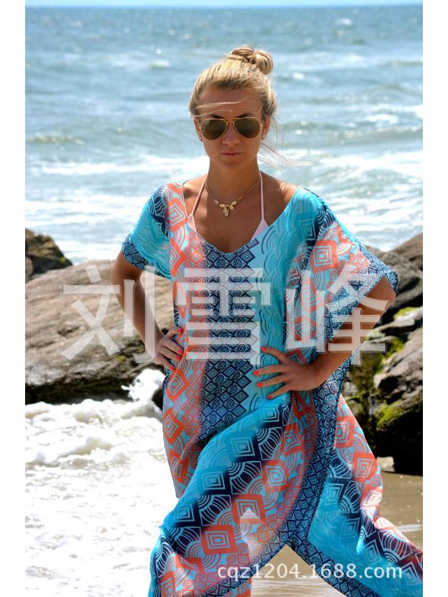 

Шифоновый турецкий халат, пляжное платье-накидка 061 One Size