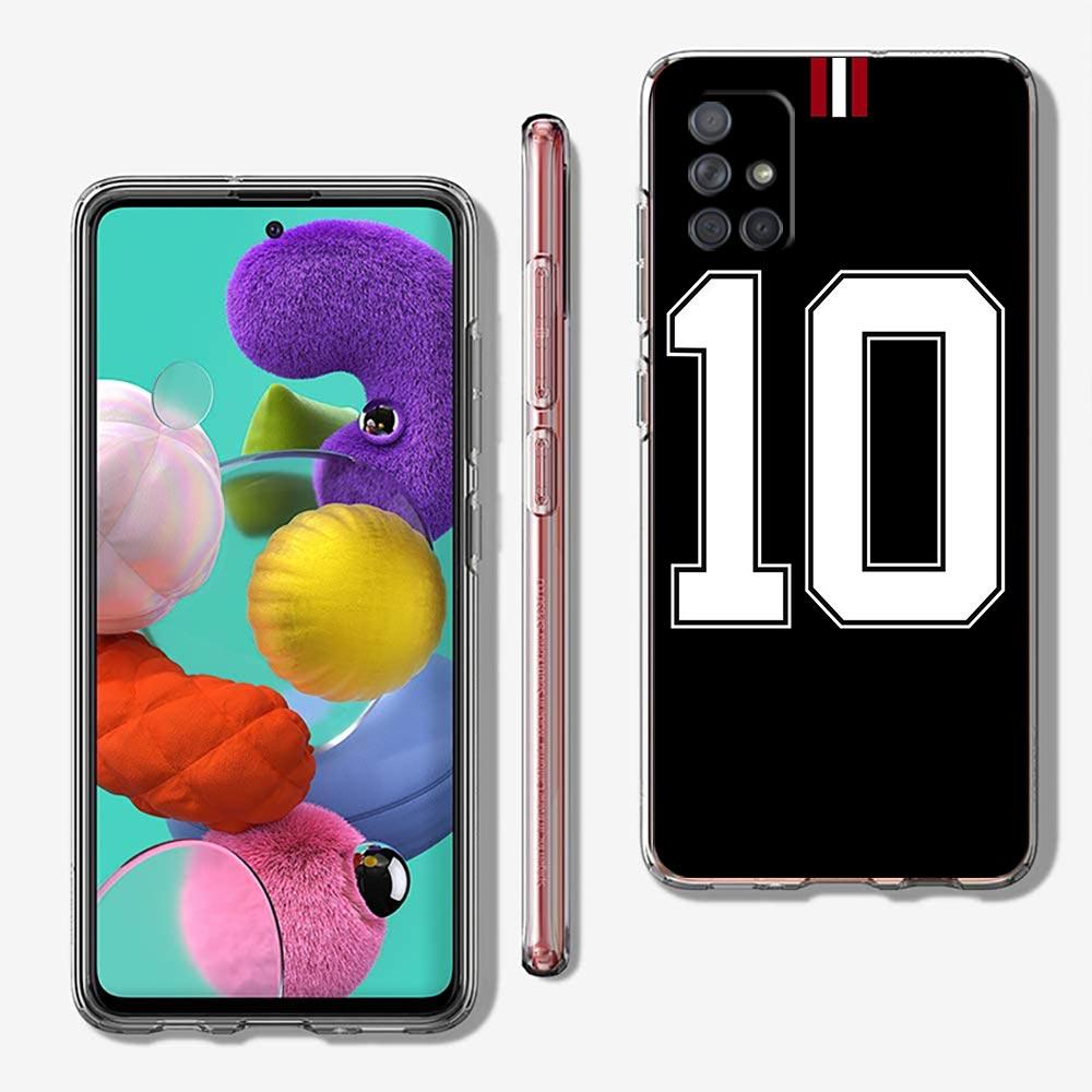 Soft TPU Cover for Samsung Galaxy A25 A23 A22 A52S A31 A72 A73 A17 A07 A13 A11 5G Transparent Phone Case Football 10 Player Bags