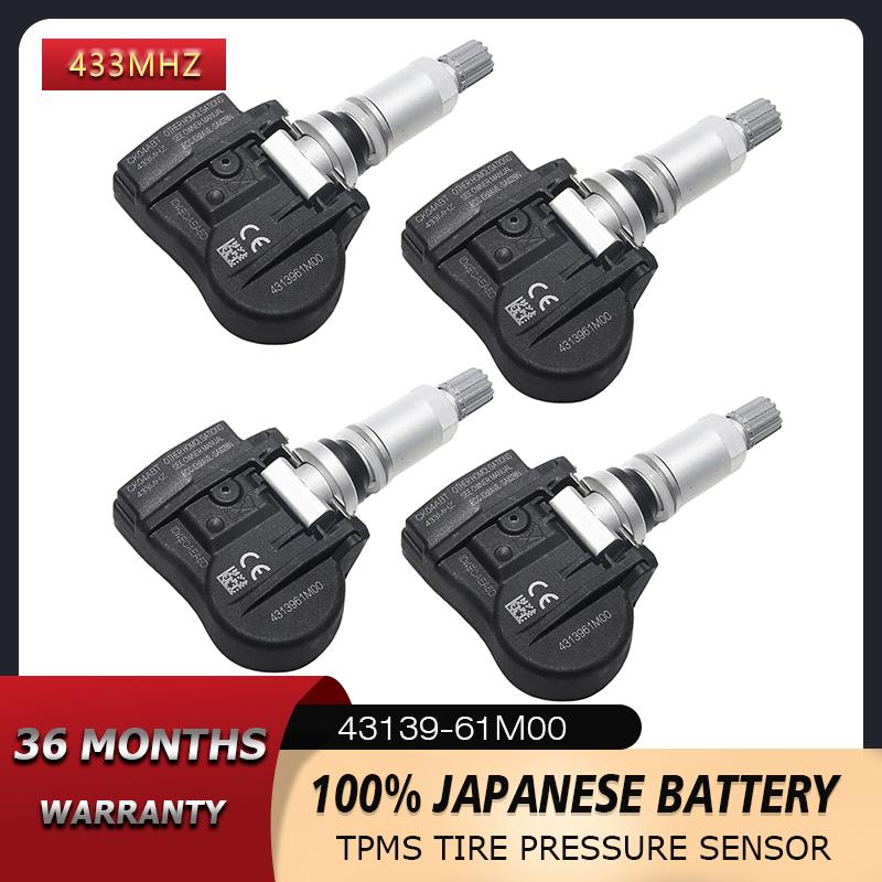 Tire Pressure Sensor For Suzuki Vitara SX4 S-cross Ignis Baleno Swift Jimmy 433MHZ 43139-61M00 4313961M00 43130-61M00 4313061M00 1 SET (4PCS)