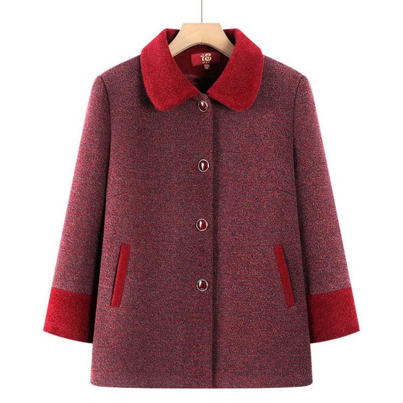 

Winter woolen coat plush top thickened warm old lady clothes women 1XL [recommended 80-50kg]