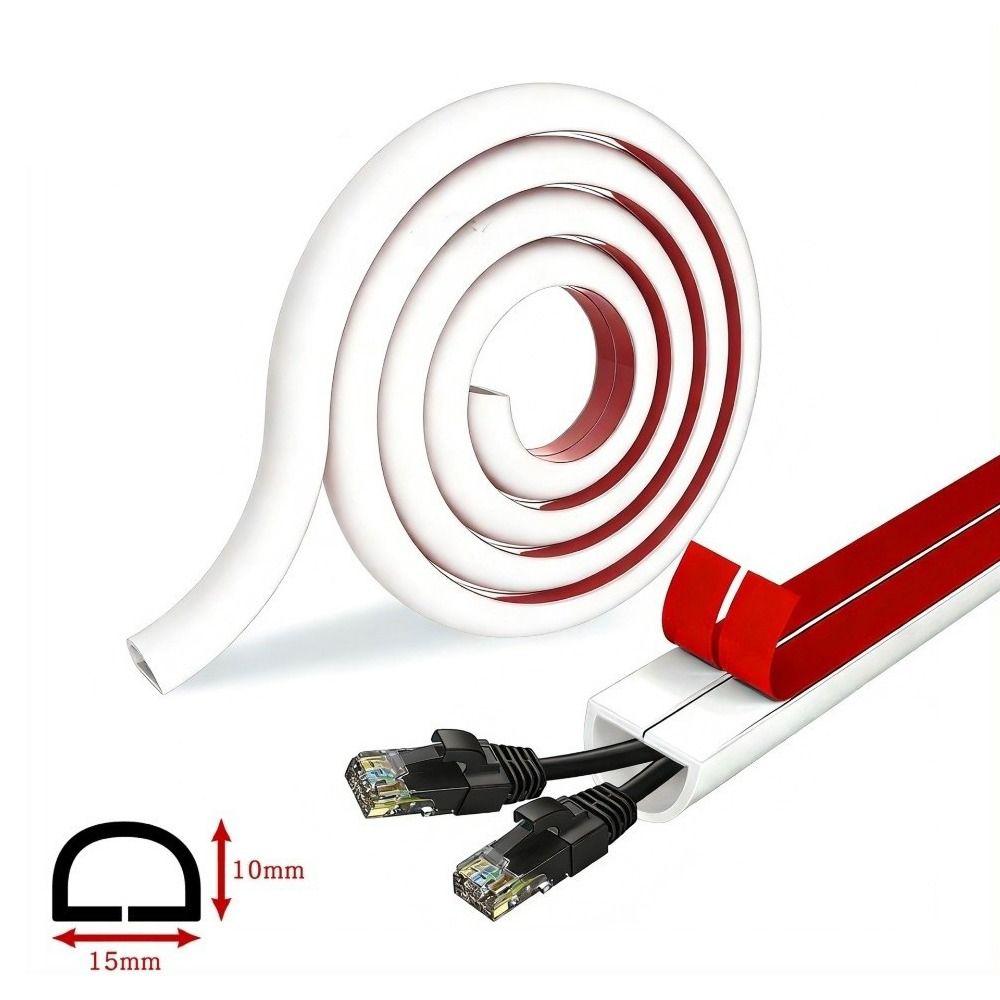 1/2/3/5meter Soft PVC Wire Cover Self-Adhesive Cable Management Protector Cord Hider  Wall Mounting