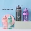 Portable 2000ml Sports Water Bottle with Double Lid and Straw for Men and Women, Ideal for Fitness Activities