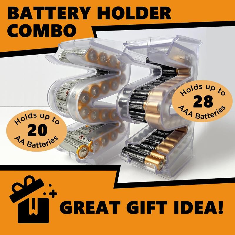 Transparenter Kunststoff Batterie-Organizer - Mehrfachfach Hängendes Aufbewahrungsregal für Batterien, Transparentes Design für einfache Sichtbarkeit, Batteriehalter