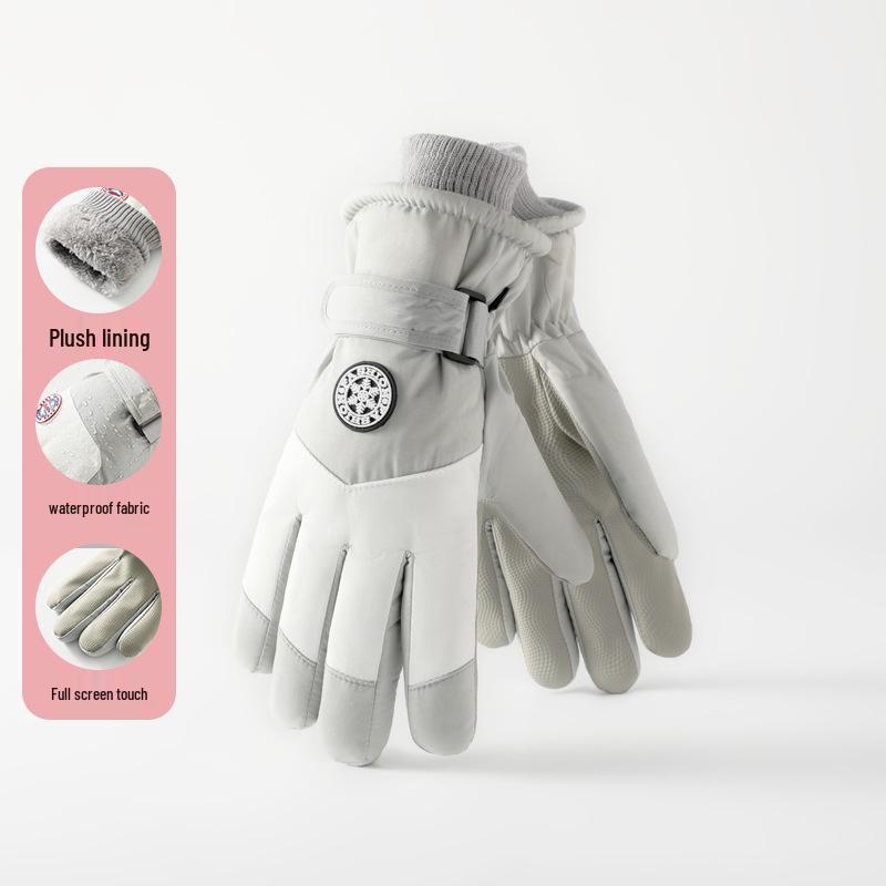 

Men s and Women s Windproof Waterproof Winter Motorcycle Riding Gloves with Thick Velvet Lining One size