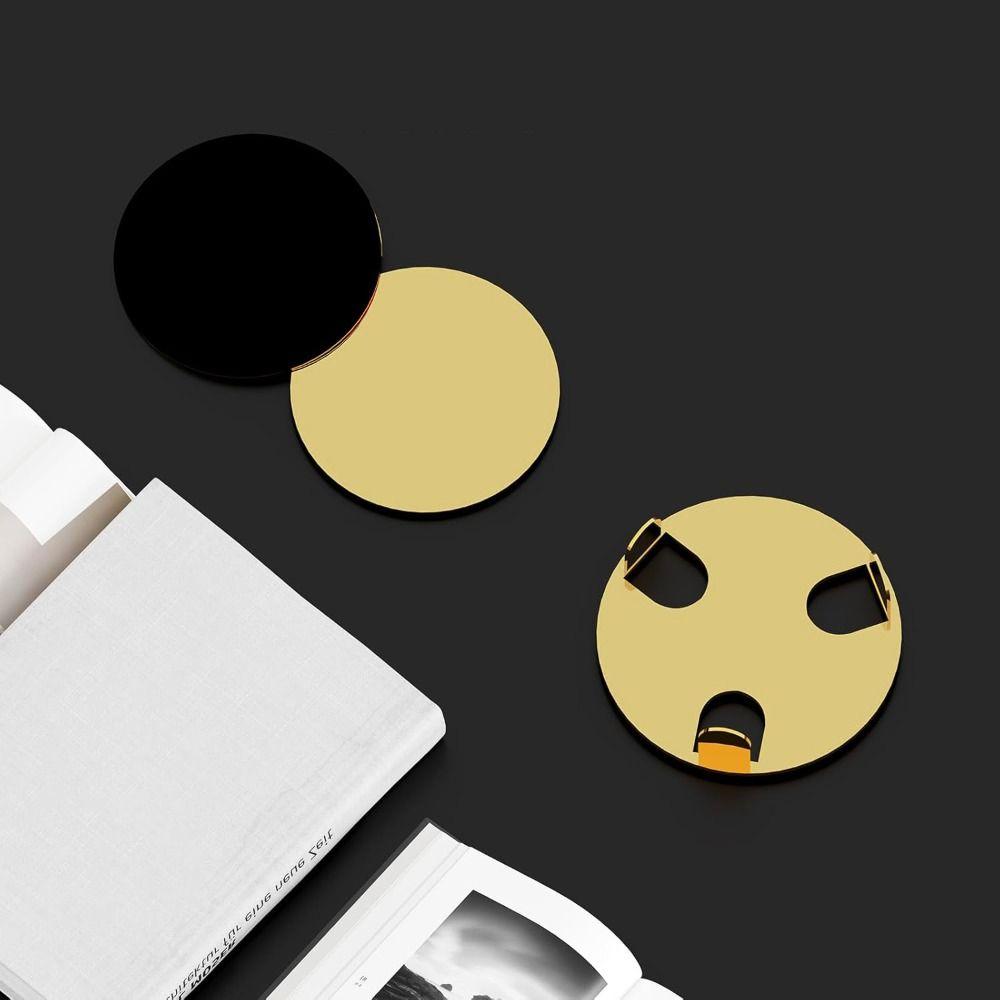 Scald-proof Gold Stainless Steel Coaster Set Round Mug Cushion Kitchen Gadgets Drink Pad  Tabletop