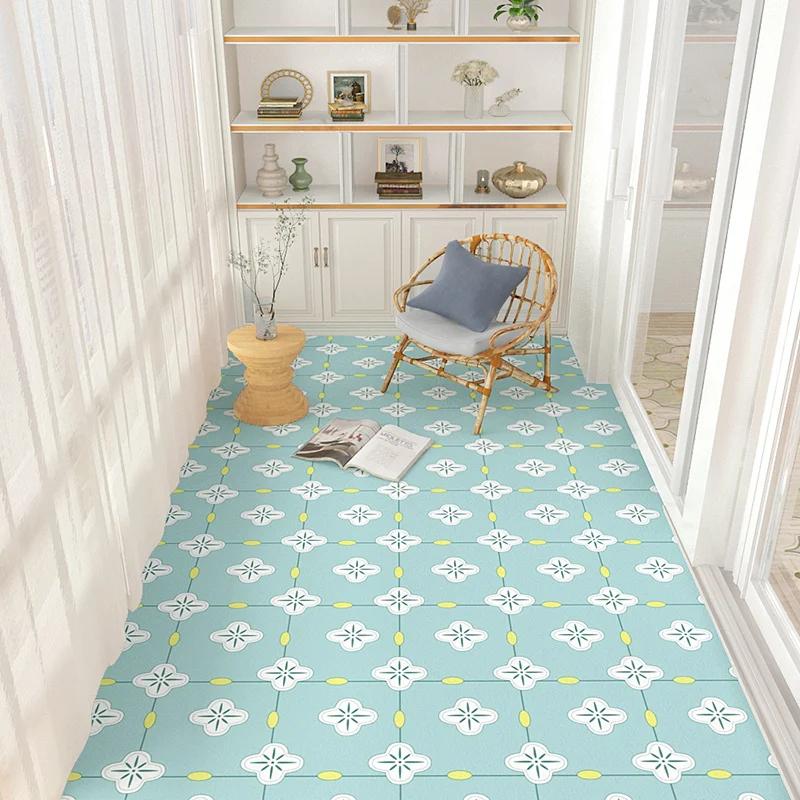 Household Waterproof Balcony Leather Carpet Kitchen PVC Oil-proof Carpets Can Be Cut Living Room Large Area Rug Non-slip Doormat