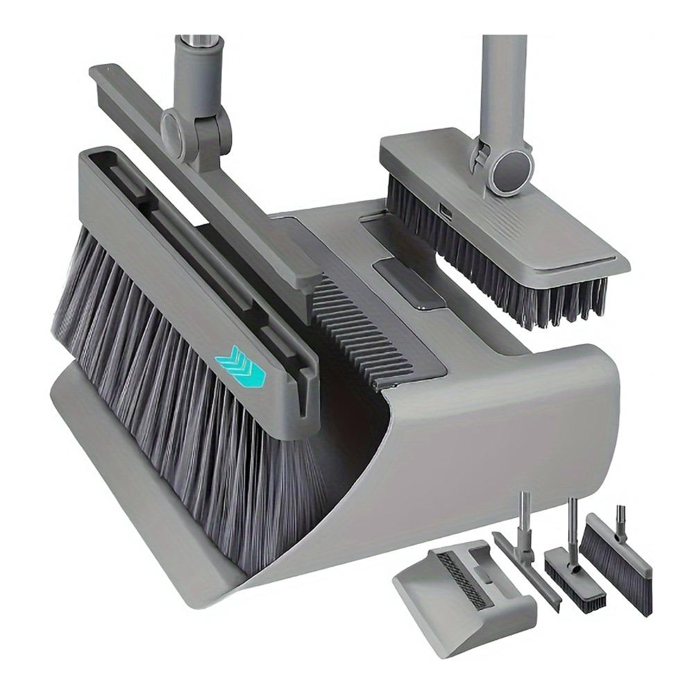 

Прочная пластиковая ручка Набор 4-в-1 Складная метла Комбинированный набор Бесшовное прилегание Уборка Гостиная серый