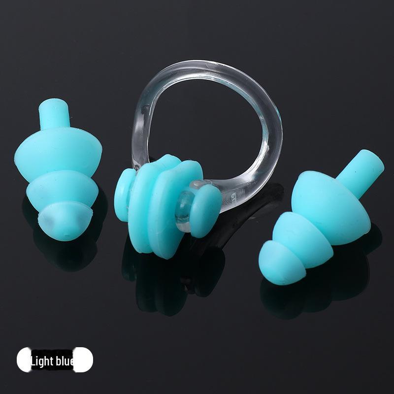 

Водонепроницаемый силиконовый зажим для носа для плавания и беруши в комплекте с футляром