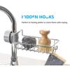 Stainless Steel Kitchen Faucet Non-Slip Storage Rack for Soap/Sponges, Sink Caddy Organizer, Sink Draining Rack