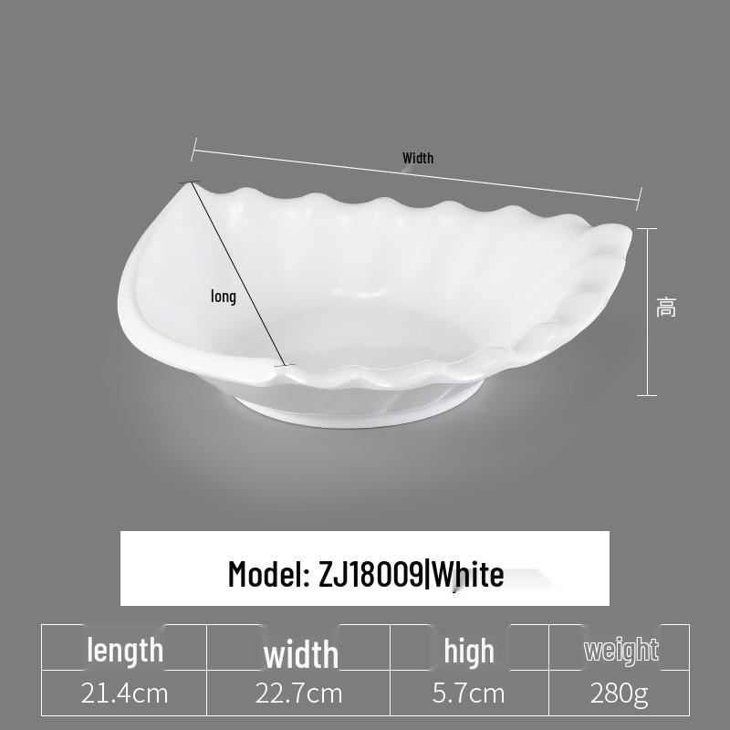Irregular Shaped White Melamine Plates for Hotel & Restaurant - Porcelain Imitation Cold Dish Saucers