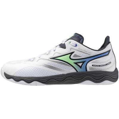 Scarpe da Tennistavolo Wave Medal NEO, Stabilità, Ammortizzazione e Reattività, Indoor/Palestra, Bianco/Verde/Grigio Scuro, Misura 26,5 cm, 2E
