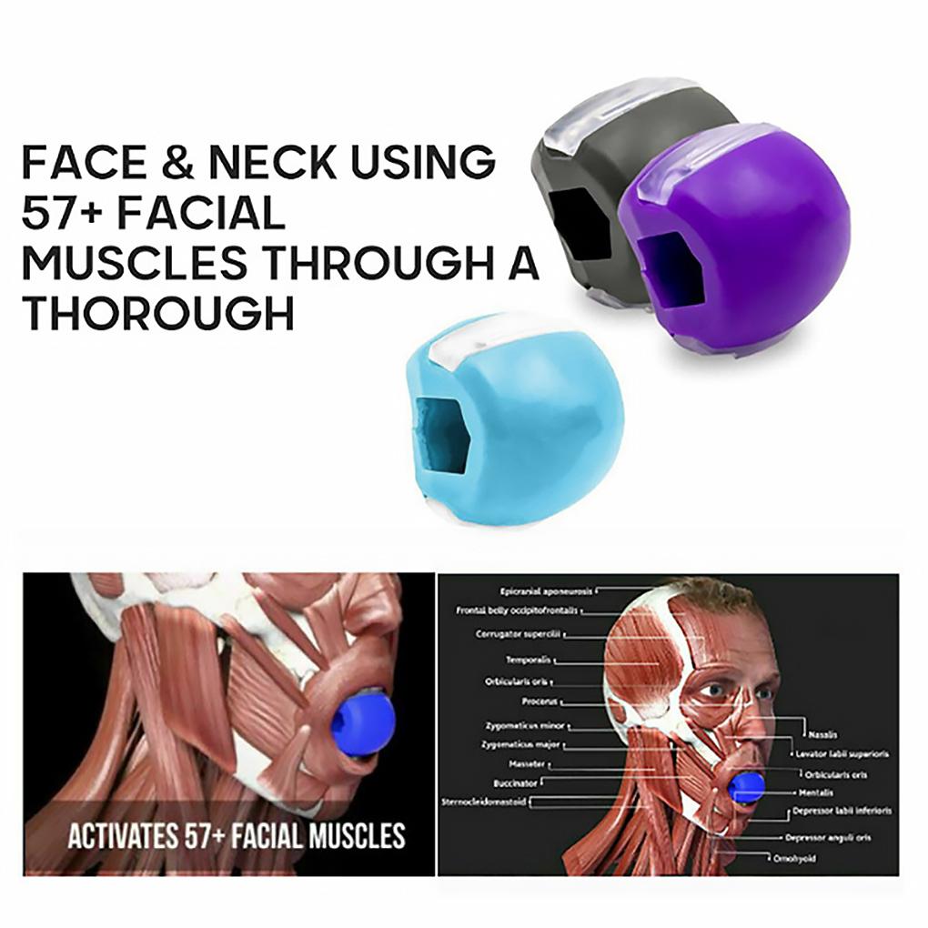3 PC Jawline Trainer Jaw Muscle Strength Training Ball Silicone Strengthener Chew Bite Exerciser
