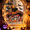 DIY Festive Home Ornament Day of The Dead Window Clings Halloween Top Hat Skull Static Sticker Mexican Folk Art Decals Colorful Flower Pattern