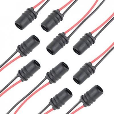 10pcs T10 194 Round Pre-Wired Female Socket for Bulbs Replacement