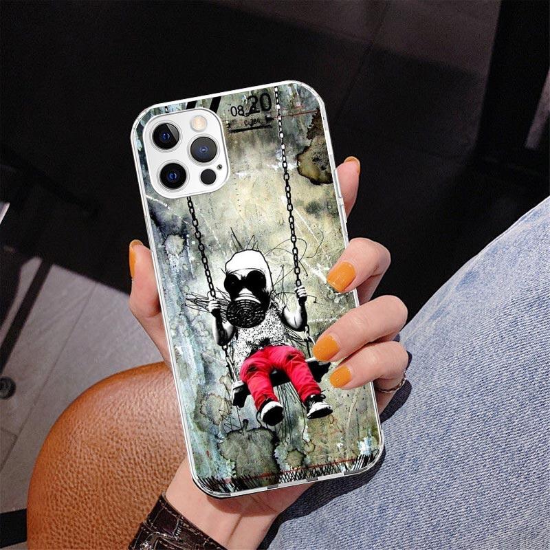 

Street Art Banksy Graffiti Phnoe Case for Iphone 17 Air 16 11 12 13 Mini 14 Plus 15 Pro Max 7 8E SE 2020 16ProMax Phone Cover Co iPhone 12 Pro Max