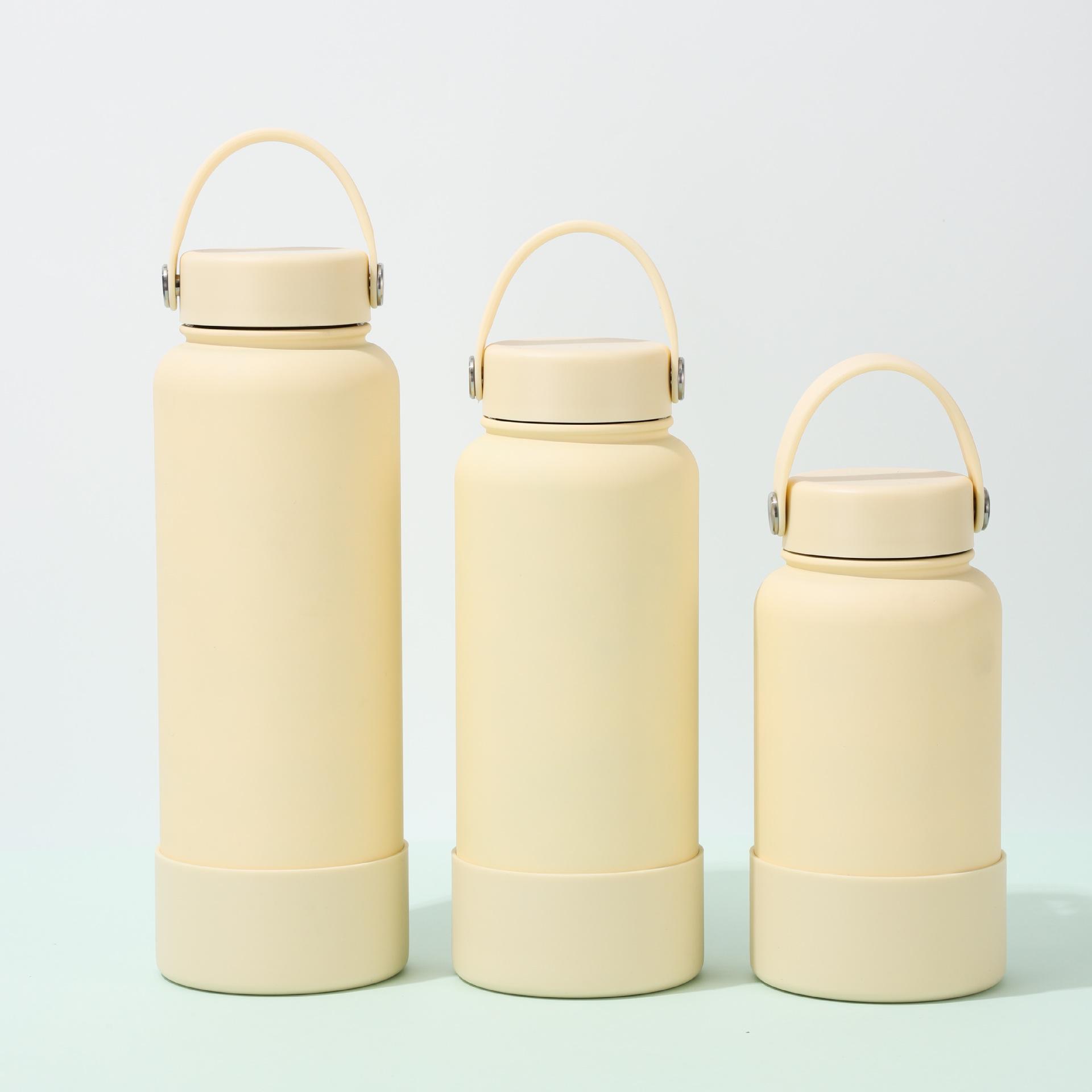 

High-Value 316 Stainless Steel Macaron Thermos Bottle with Lanyard - Stylish, Portable, Insulated Sports Water Bottle Without Silicone Base 650ml бежевий