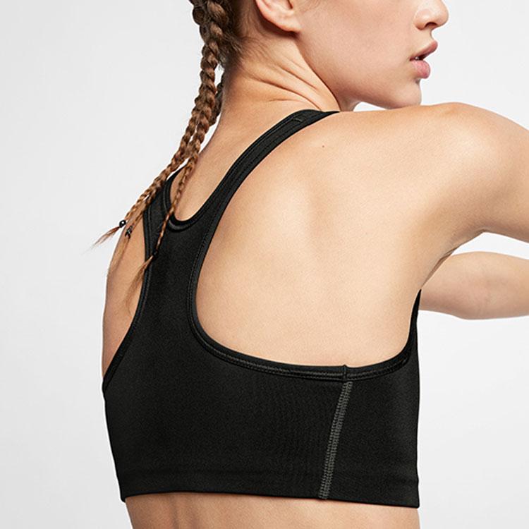 Nike Medium Support Solid Color Fitted Sports Tank Top Women tops Black CN5263-010