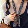 Retro plaid silk scarf women's cashew nut beaded pullable niche neck scarf accessories new design neck accessories