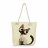 Multifunctional Cartoon Cat Printed Thick Rope Shoulder Beach Bag Casual Large Capacity Handbag 0116 CLE