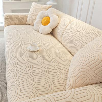 Jakarlı Kanepe Slipcover Düz Renk kaymaz Çeşitli Boyut Kanepe Koltuk Koruyucu Peluş Yumuşak Toz geçirmez Ev Oturma Odası Dekor için