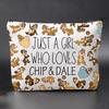 JNIAP CHIP& DALE Gift Cartoon Movie Gift Zipper Makeup Pouch Bag for Squirrel Lovers (C D)