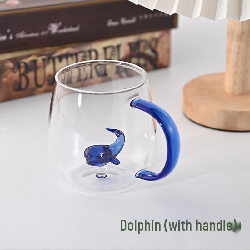 AQ Cute Cartoon 3D Borosilicate Single-Layer Glass Cup 400ml