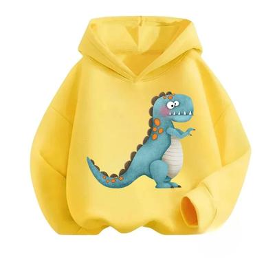 Nowa bluza z kapturem dla dzieci z nadrukiem kreskówkowego dinozaura chłopiec dziewczynka jesień zima codzienna odzież wierzchnia luźna ciepła odzież sportowa